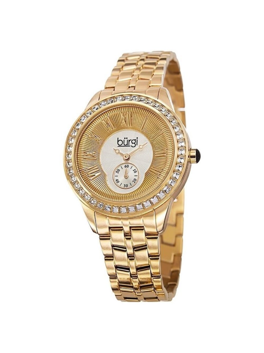 NWT Burgi Silver and Gold Dial Gold-tone Steel Ladies Watch